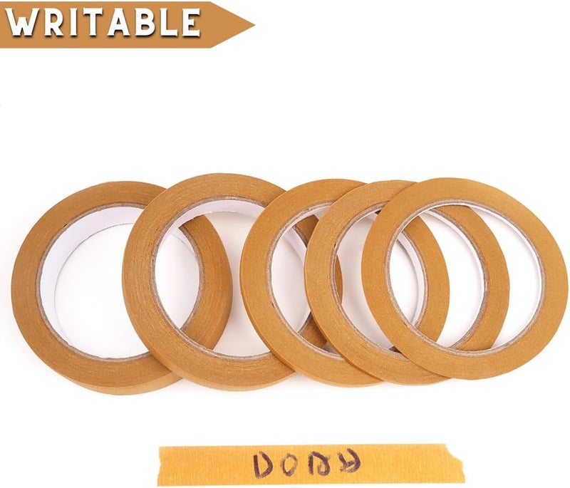 DOAY 5 Rolls Pinstripe Tape - Masking Tape 1/16", 1/8", 1/4", 1/2", 3/4" - Thin Painters Masking Automotive Tape for DIY, Car, Auto, Paint, Art, Tumblers (Brown) - Image 5